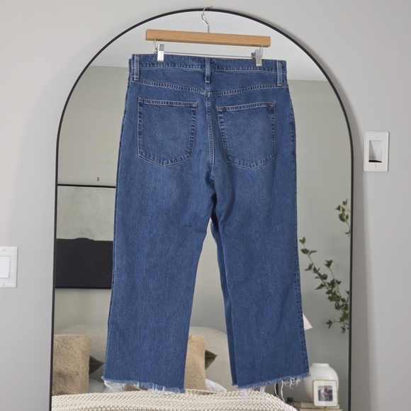 J.Crew Mid-Rise Slouchy Straight Leg Raw Hem Jeans in Blue, Size 31 - Picture 4 of 10